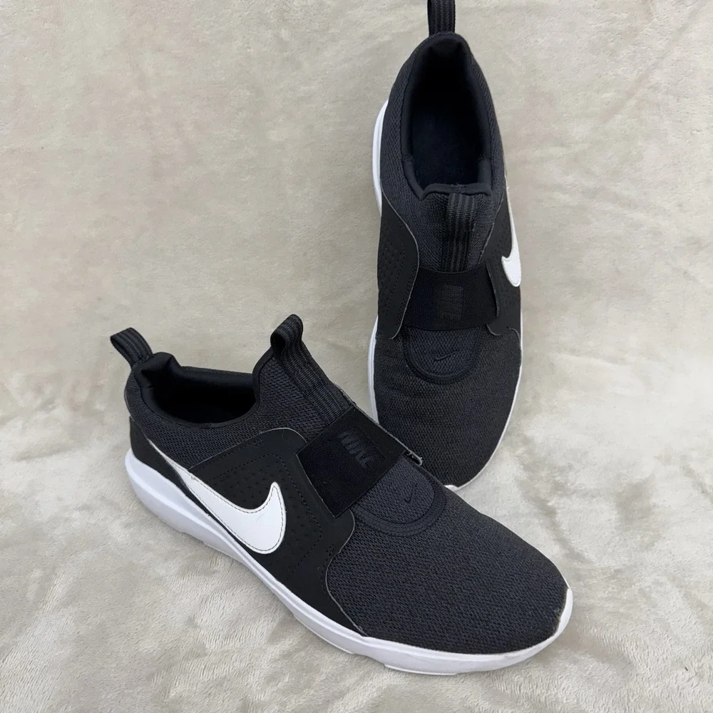 Nike AD Comfort Men 10.5 Black White Slip On Shoes DJ0999-001 Sneakers